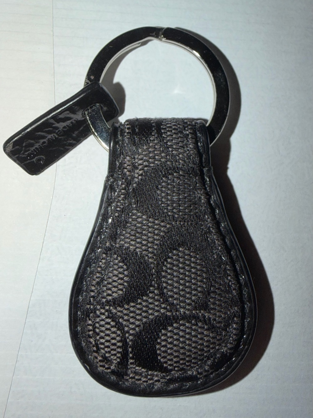 小物 Coach Blue Signature Tear Drop Key Fob Coach Signature Teardrop Key Fob / Keyring in black - Gem